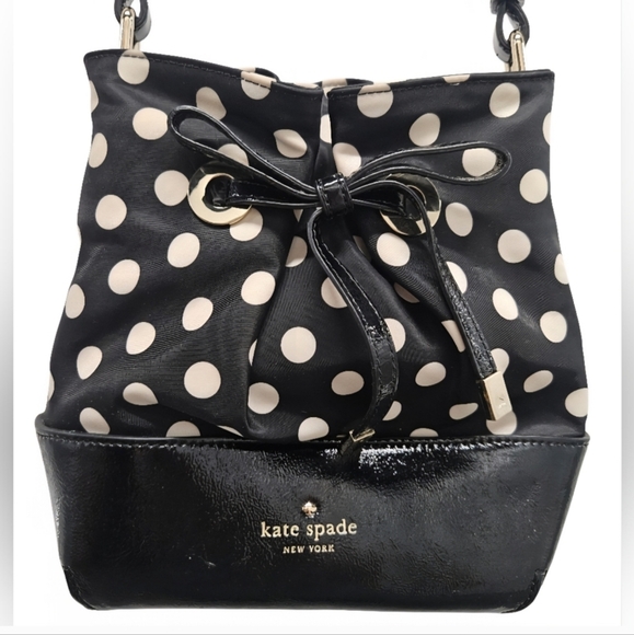 kate spade Handbags - Kate Spade New York Black and White Polka Dot Shoulder Bag-Retro Classic Style